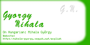 gyorgy mihala business card